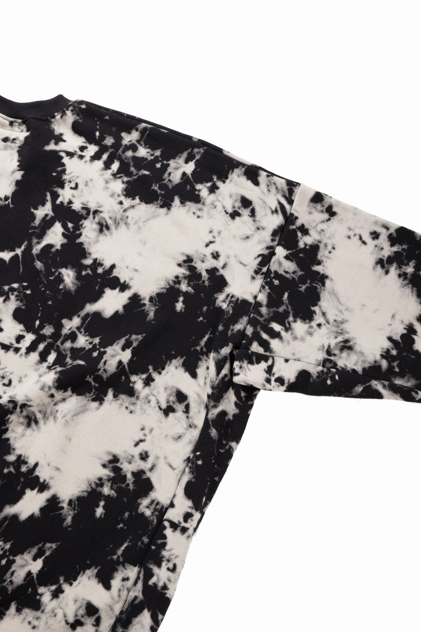 画像をギャラリービューアに読み込む, A.F ARTEFACT JUMBO CREW NECK TOPS / MOTTLED DYING (BLACK x IVORY)