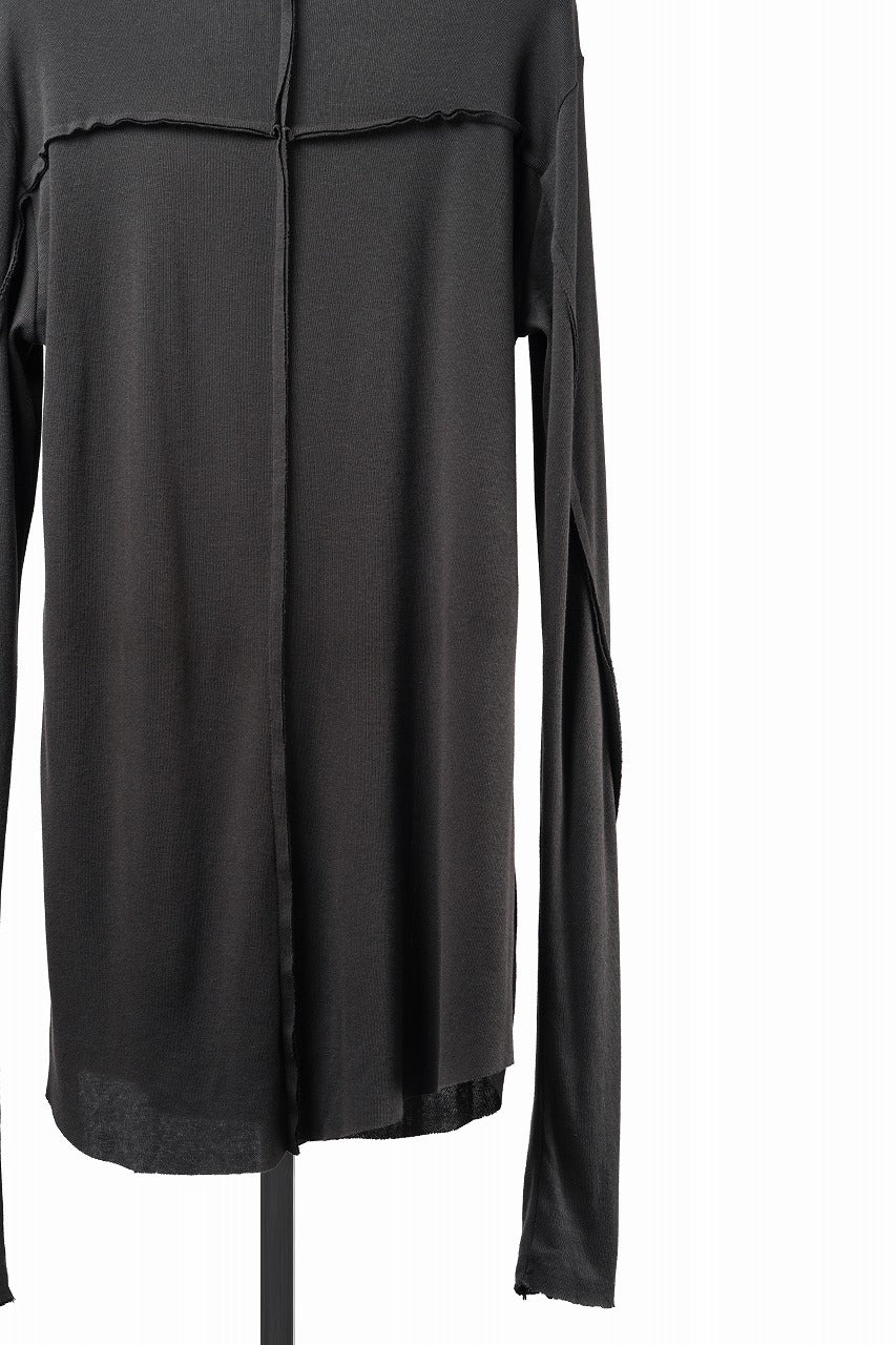 画像をギャラリービューアに読み込む, thom/krom OUTSIDE SEAMS LONG SLEEVE T-SHIRT / LIGHT &amp; SOFT RIB COTTON (COLD BROWN)