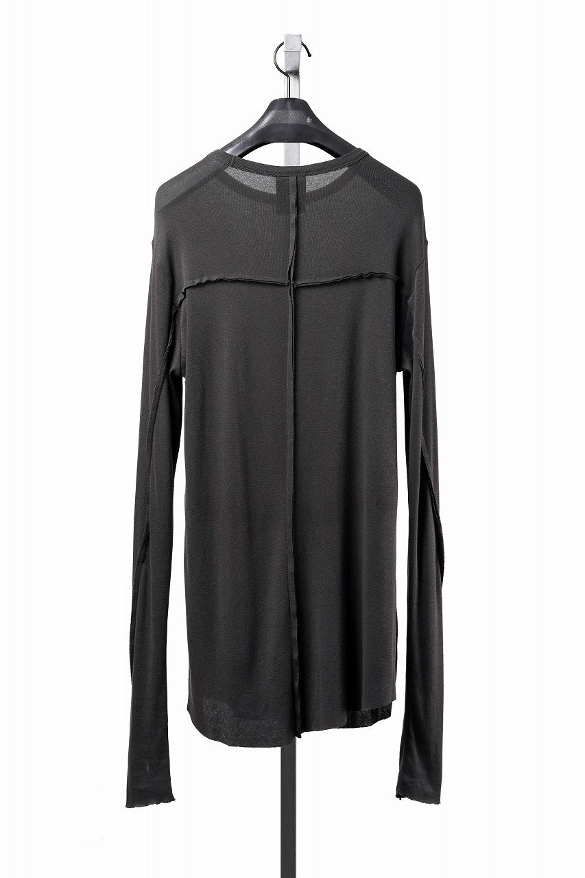画像をギャラリービューアに読み込む, thom/krom OUTSIDE SEAMS LONG SLEEVE T-SHIRT / LIGHT &amp; SOFT RIB COTTON (COLD BROWN)