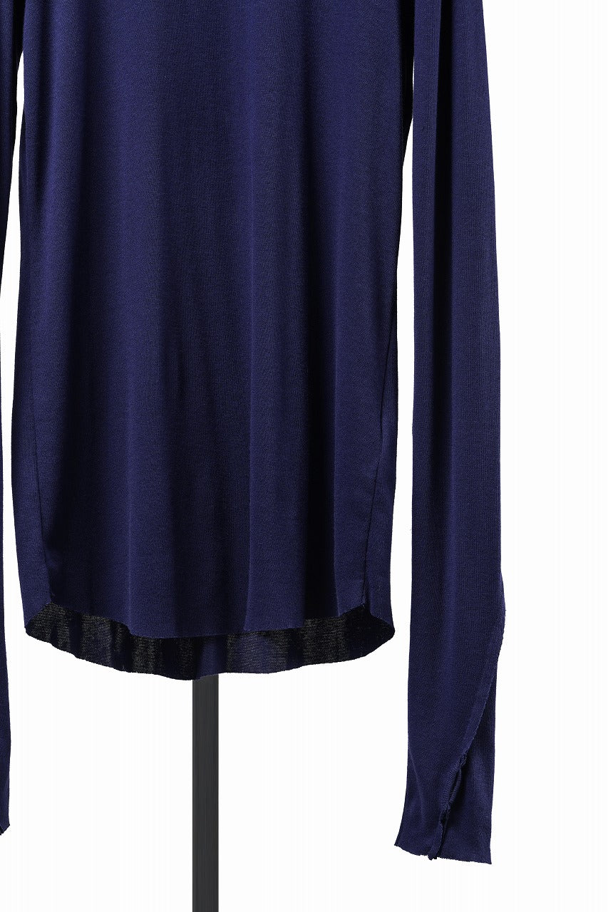 画像をギャラリービューアに読み込む, thom/krom OUTSIDE SEAMS LONG SLEEVE T-SHIRT / LIGHT &amp; SOFT RIB COTTON (ECLIPSE BLUE)