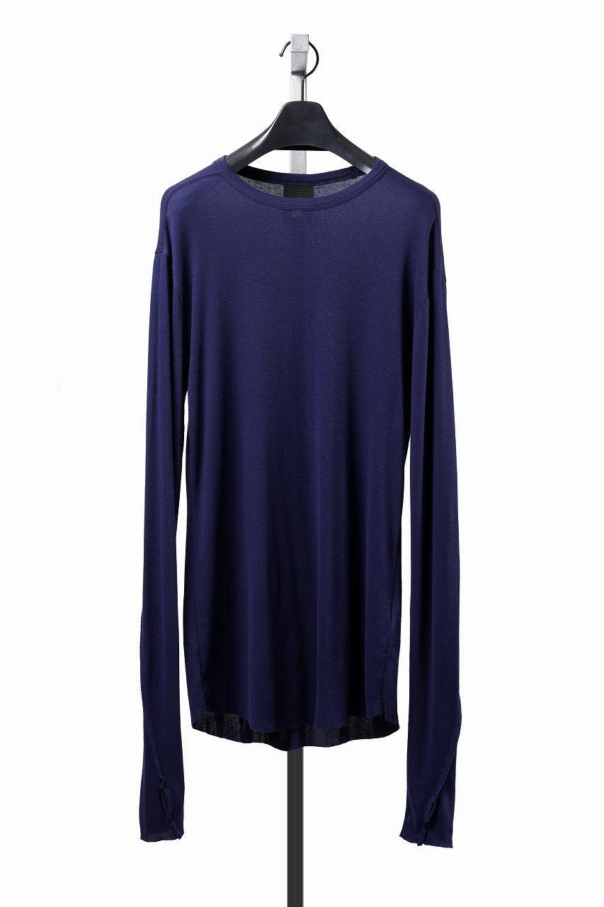 画像をギャラリービューアに読み込む, thom/krom OUTSIDE SEAMS LONG SLEEVE T-SHIRT / LIGHT &amp; SOFT RIB COTTON (ECLIPSE BLUE)