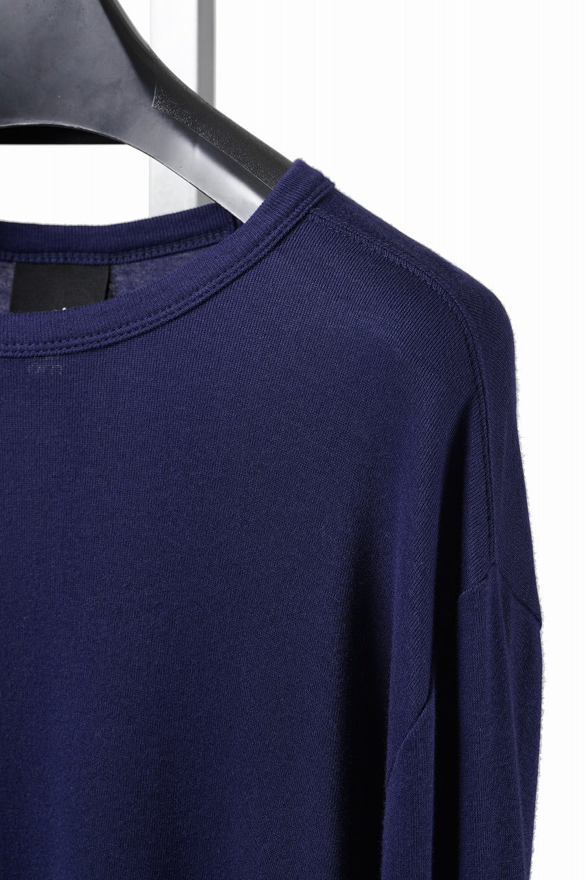 画像をギャラリービューアに読み込む, thom/krom OUTSIDE SEAMS LONG SLEEVE T-SHIRT / LIGHT &amp; SOFT RIB COTTON (ECLIPSE BLUE)