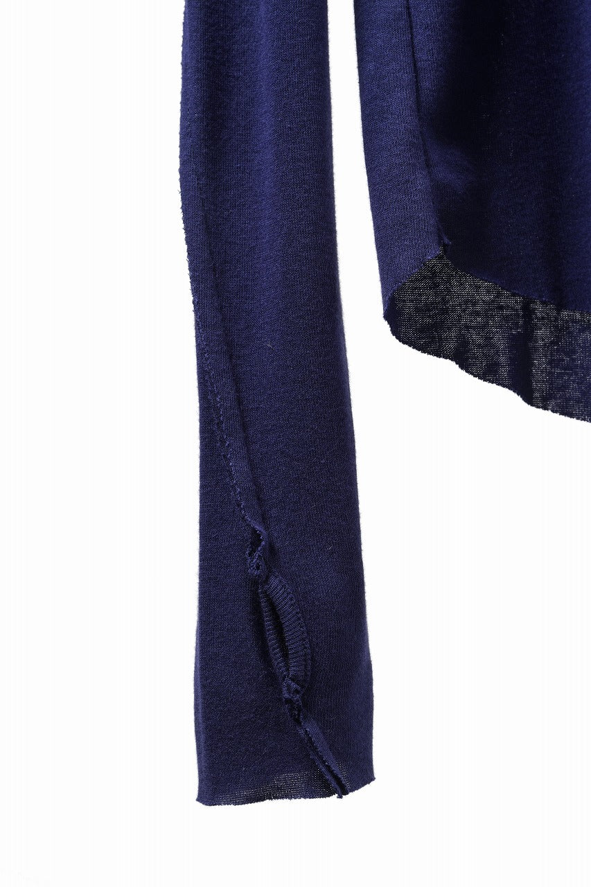 画像をギャラリービューアに読み込む, thom/krom OUTSIDE SEAMS LONG SLEEVE T-SHIRT / LIGHT &amp; SOFT RIB COTTON (ECLIPSE BLUE)