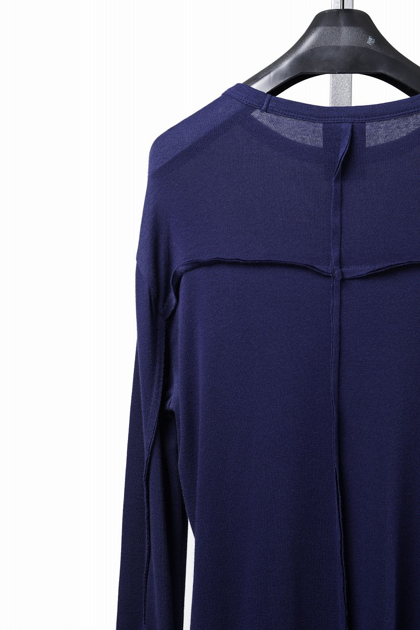 画像をギャラリービューアに読み込む, thom/krom OUTSIDE SEAMS LONG SLEEVE T-SHIRT / LIGHT &amp; SOFT RIB COTTON (ECLIPSE BLUE)