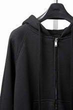 画像をギャラリービューアに読み込む, thom/krom RAGLAN SLEEVE ZIP UP HOODIE / SOFT COTTON SWEAT (BLACK)