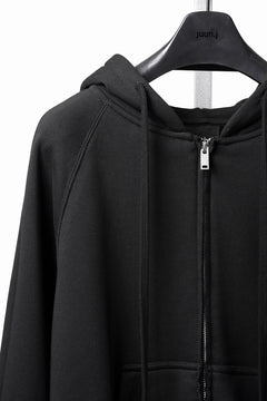画像をギャラリービューアに読み込む, thom/krom RAGLAN SLEEVE ZIP UP HOODIE / SOFT COTTON SWEAT (BLACK)