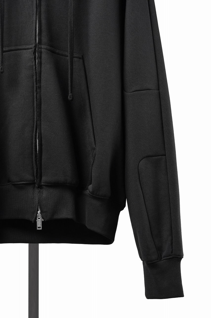画像をギャラリービューアに読み込む, thom/krom RAGLAN SLEEVE ZIP UP HOODIE / SOFT COTTON SWEAT (BLACK)