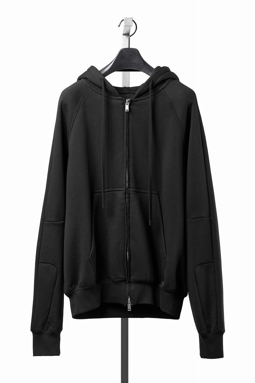 画像をギャラリービューアに読み込む, thom/krom RAGLAN SLEEVE ZIP UP HOODIE / SOFT COTTON SWEAT (BLACK)