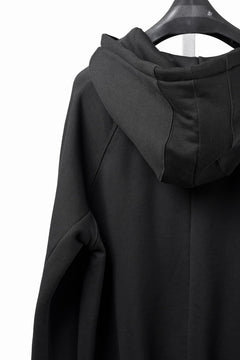 画像をギャラリービューアに読み込む, thom/krom RAGLAN SLEEVE ZIP UP HOODIE / SOFT COTTON SWEAT (BLACK)
