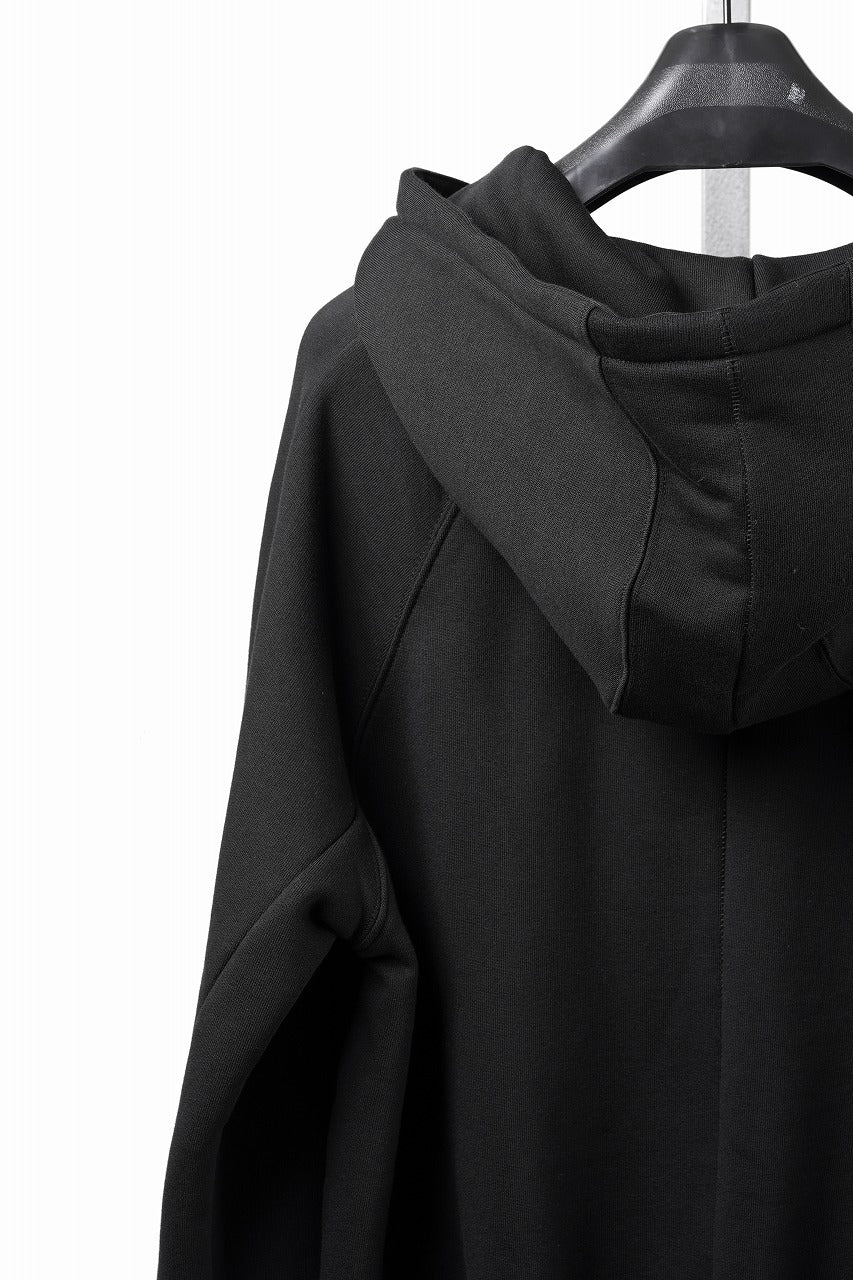 画像をギャラリービューアに読み込む, thom/krom RAGLAN SLEEVE ZIP UP HOODIE / SOFT COTTON SWEAT (BLACK)