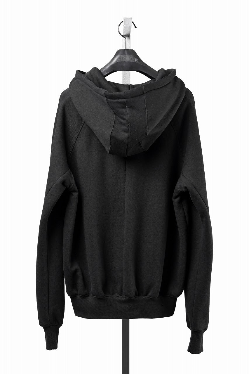 画像をギャラリービューアに読み込む, thom/krom RAGLAN SLEEVE ZIP UP HOODIE / SOFT COTTON SWEAT (BLACK)