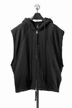 画像をギャラリービューアに読み込む, thom/krom OVERSIZED SLEEVELESS ZIP UP HOODIE / SOFT COTTON SWEAT (BLACK)