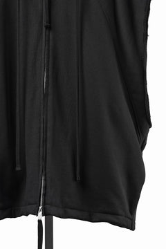 画像をギャラリービューアに読み込む, thom/krom OVERSIZED SLEEVELESS ZIP UP HOODIE / SOFT COTTON SWEAT (BLACK)