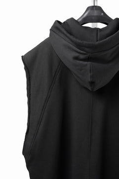 画像をギャラリービューアに読み込む, thom/krom OVERSIZED SLEEVELESS ZIP UP HOODIE / SOFT COTTON SWEAT (BLACK)