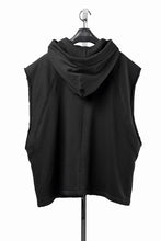 画像をギャラリービューアに読み込む, thom/krom OVERSIZED SLEEVELESS ZIP UP HOODIE / SOFT COTTON SWEAT (BLACK)