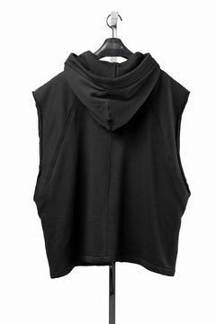画像をギャラリービューアに読み込む, thom/krom OVERSIZED SLEEVELESS ZIP UP HOODIE / SOFT COTTON SWEAT (BLACK)