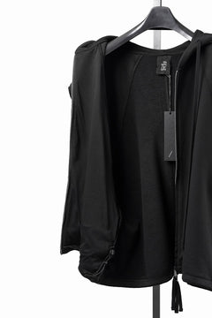 画像をギャラリービューアに読み込む, thom/krom OVERSIZED SLEEVELESS ZIP UP HOODIE / SOFT COTTON SWEAT (BLACK)