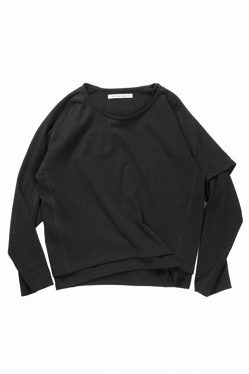 画像をギャラリービューアに読み込む, OPPOSE DUALITY ONE SIDE HALF LONG SLEEVE T-SHIRT (BLACK)