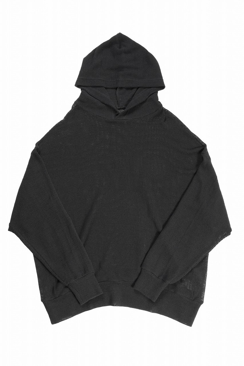 A.F ARTEFACT MESH KNIT HOODIE (BLACK)