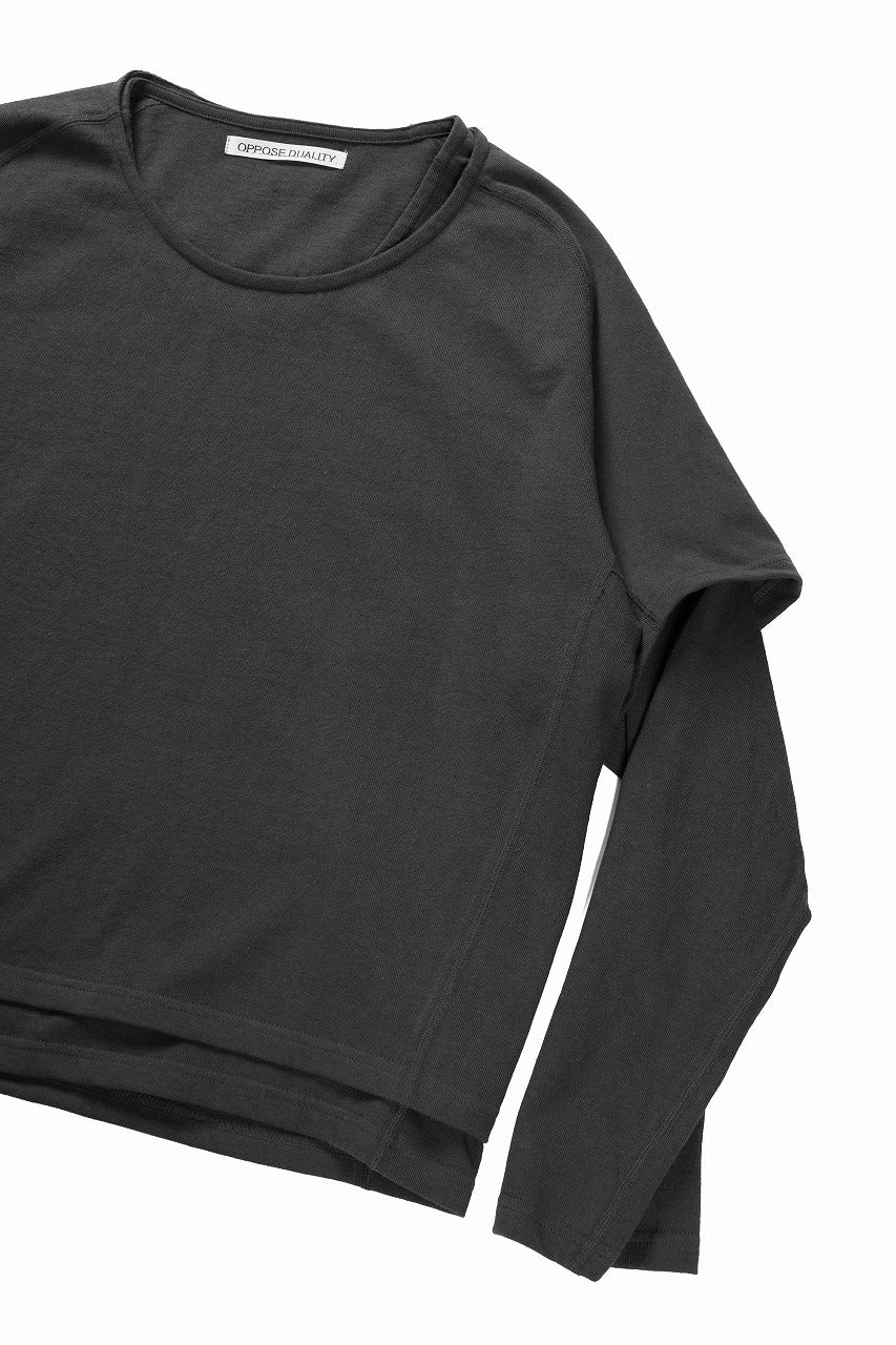 画像をギャラリービューアに読み込む, OPPOSE DUALITY ONE SIDE HALF LONG SLEEVE T-SHIRT (GRAY)
