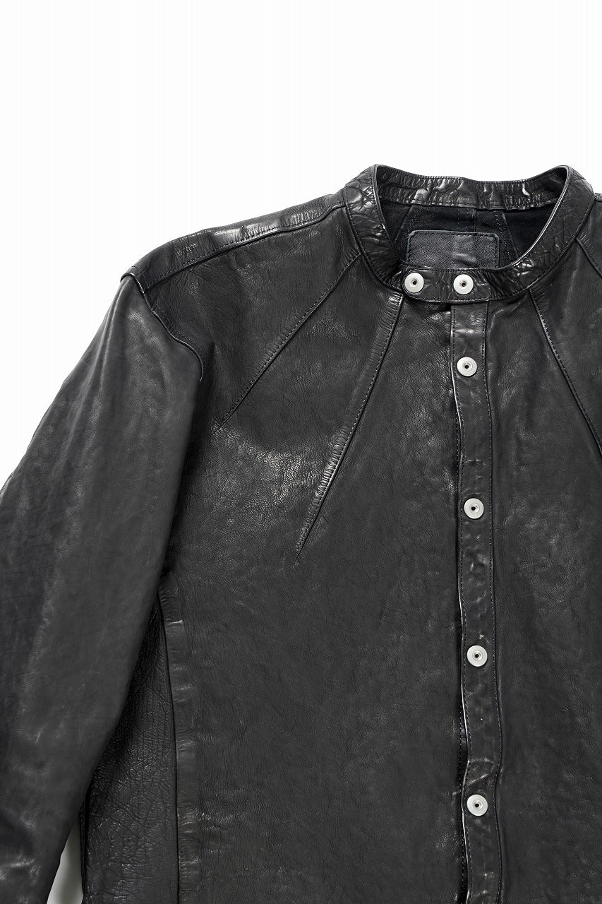 ISAMU KATAYAMA BACKLASH JAPAN CALF NATURAL DYED “GARMENT-WASH” SHIRT (BLACK)
