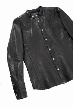 画像をギャラリービューアに読み込む, ISAMU KATAYAMA BACKLASH JAPAN CALF NATURAL DYED “GARMENT-WASH” SHIRT (BLACK)