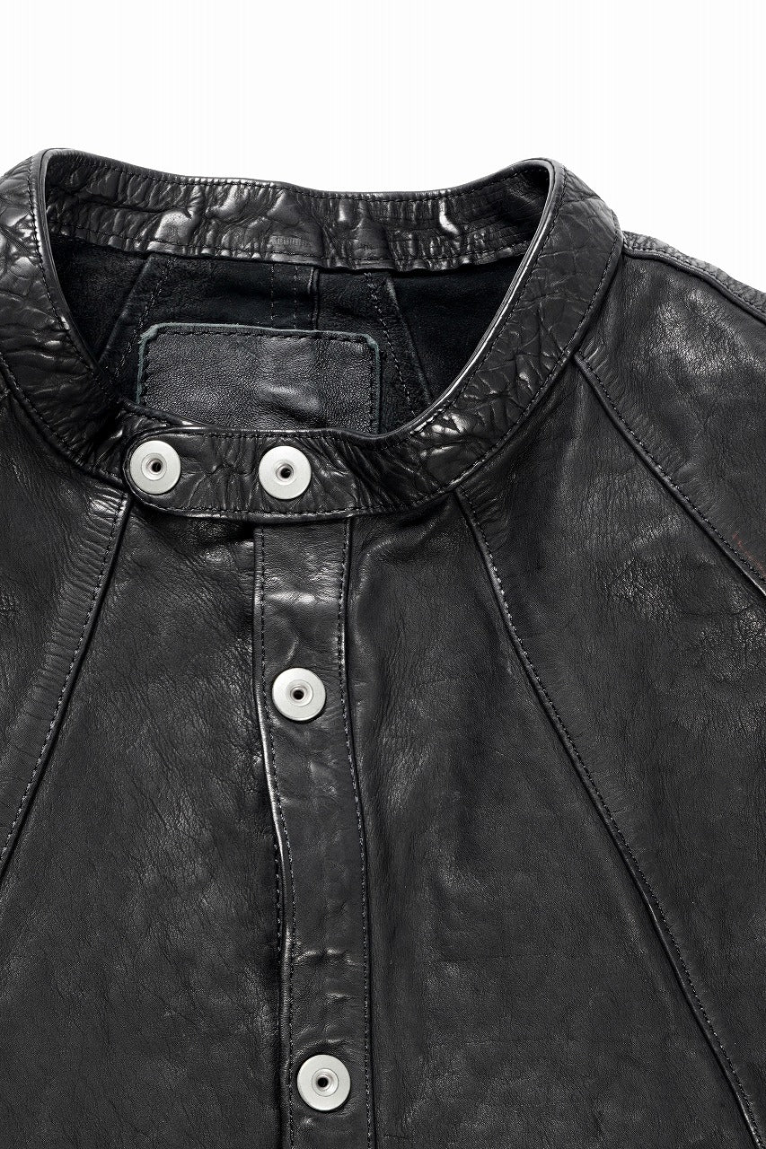 ISAMU KATAYAMA BACKLASH JAPAN CALF NATURAL DYED “GARMENT-WASH” SHIRT (BLACK)