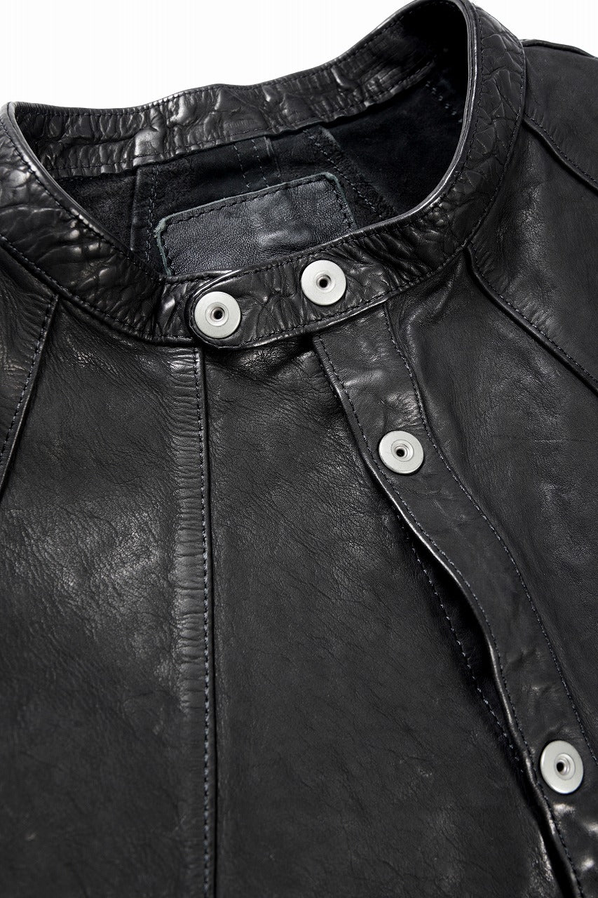 ISAMU KATAYAMA BACKLASH JAPAN CALF NATURAL DYED “GARMENT-WASH” SHIRT (BLACK)