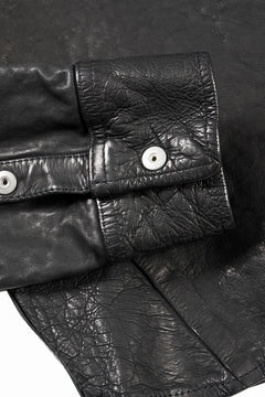 画像をギャラリービューアに読み込む, ISAMU KATAYAMA BACKLASH JAPAN CALF NATURAL DYED “GARMENT-WASH” SHIRT (BLACK)