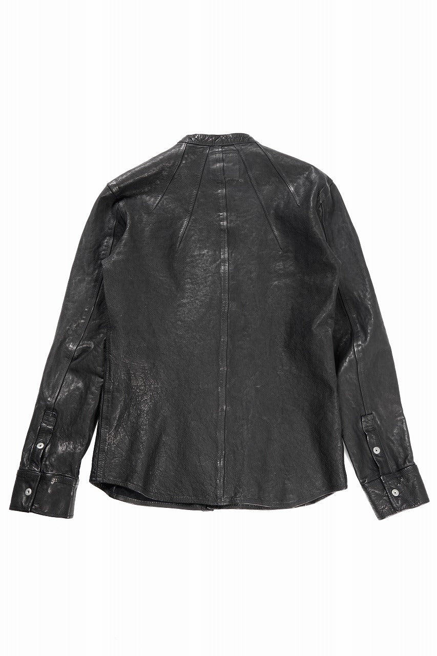 ISAMU KATAYAMA BACKLASH JAPAN CALF NATURAL DYED “GARMENT-WASH” SHIRT (BLACK)