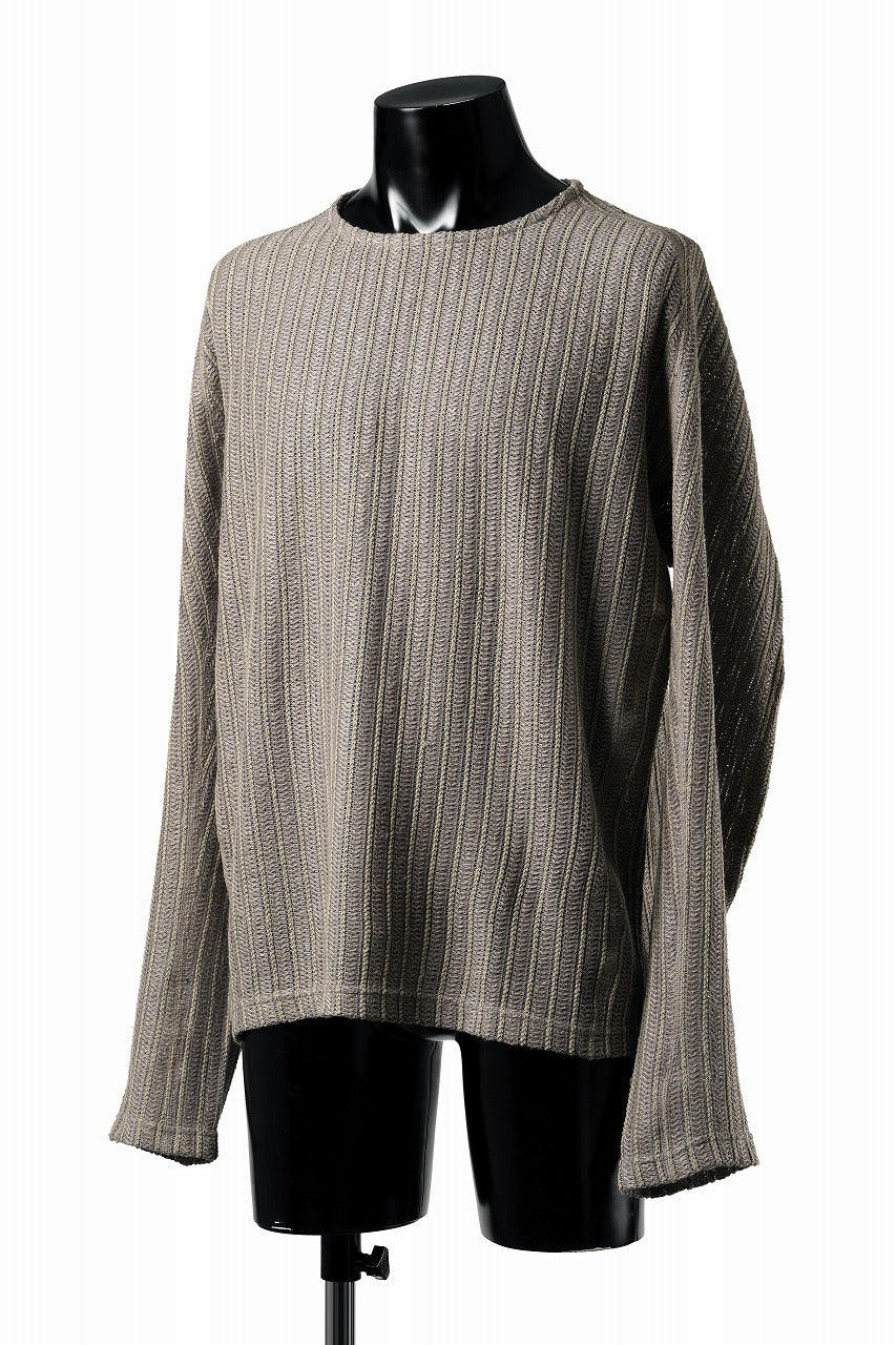 Load image into Gallery viewer, OPPOSE DUALITY WAVE LONG SLEEVE T-SHIRTS / RUSSELL KNIT JERSEY (BEIGE)