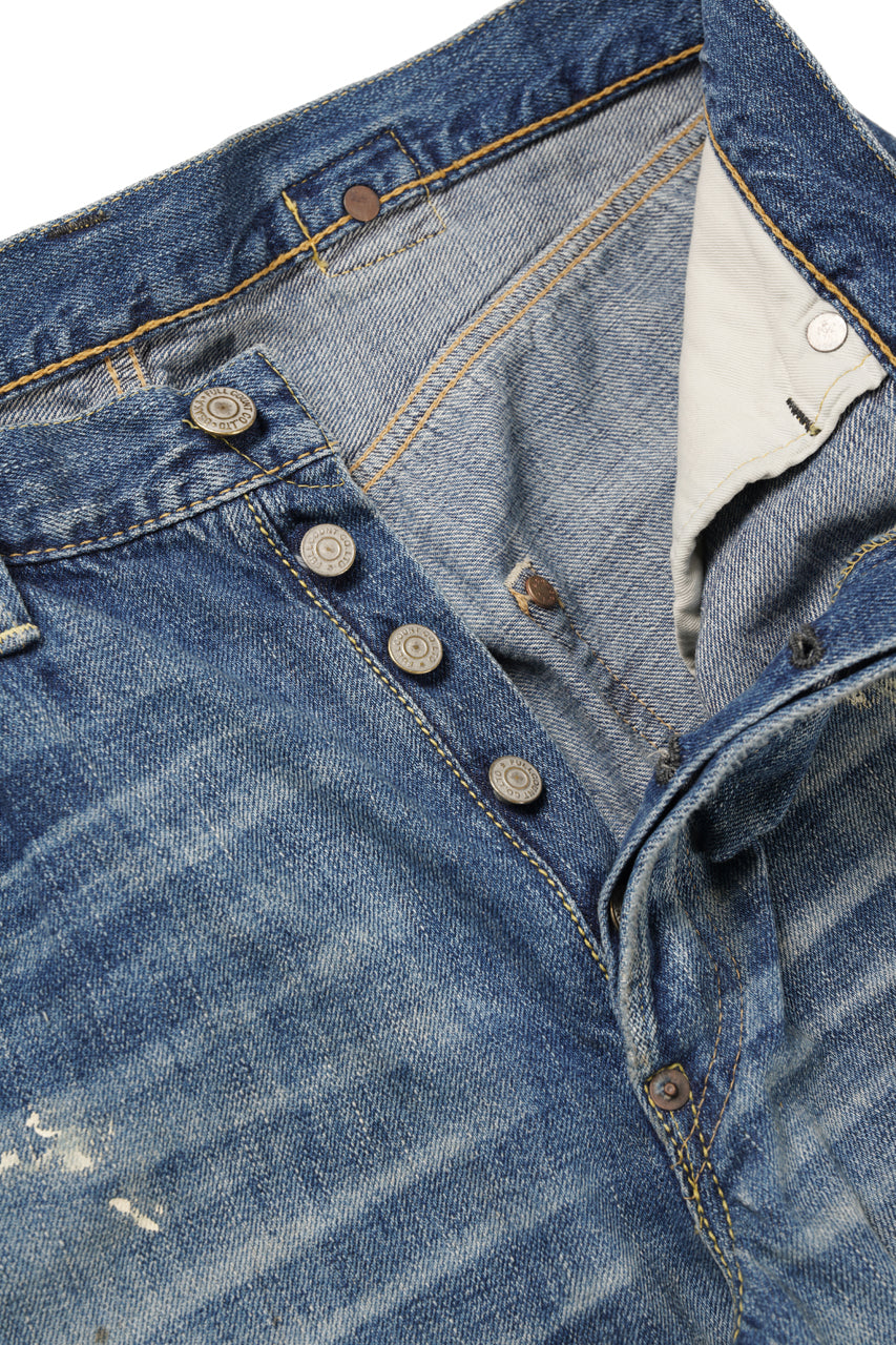 画像をギャラリービューアに読み込む, FULLCOUNT &quot;Dartford *Splatter&quot; 1937 Model Denim Pants / 11.5oz Zimbabwe Selvedge Denim (Super Smooth) (INDIGO BLUE / VINTAGE FADED)