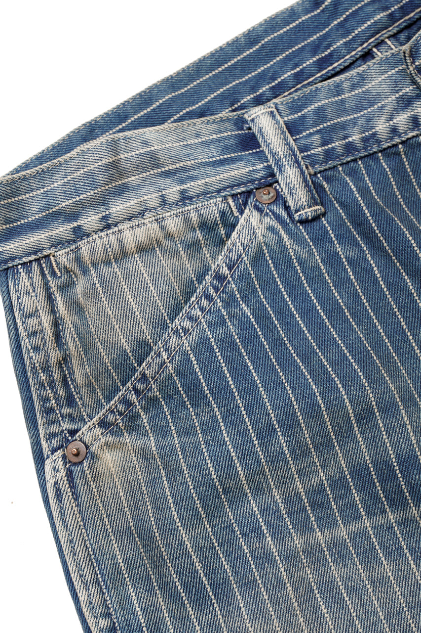 画像をギャラリービューアに読み込む, FULLCOUNT Wabash Work Pants / Slab Twill Selvedge (INDIGO BLUE / VINTAGE FADED)