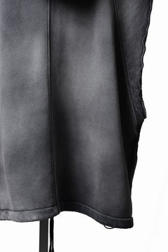 Load image into Gallery viewer, thom/krom OVERSIZED SLEEVELESS ZIP UP HOODIE / SOFT COTTON SWEAT (GREY STONE WASH SPRAY)