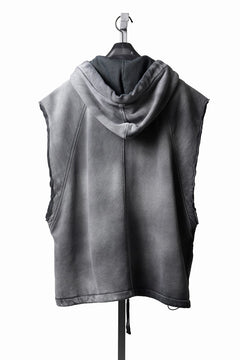 Load image into Gallery viewer, thom/krom OVERSIZED SLEEVELESS ZIP UP HOODIE / SOFT COTTON SWEAT (GREY STONE WASH SPRAY)