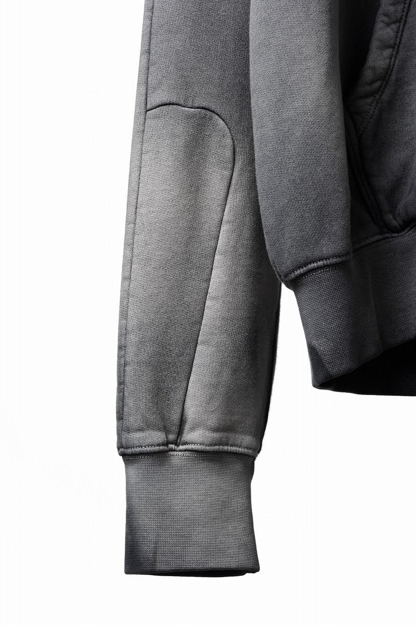 Load image into Gallery viewer, thom/krom RAGLAN SLEEVE ZIP UP HOODIE / SOFT COTTON SWEAT (GREY STONE WASH SPRAY)