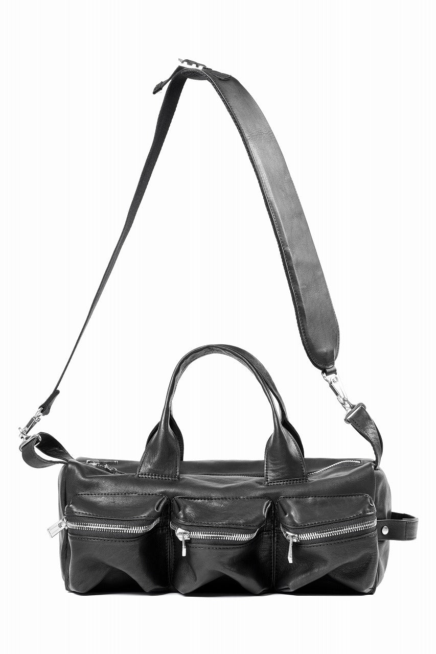 画像をギャラリービューアに読み込む, Portaille GP22 MILITARY BOSTON BAG / ROMA SOFT TANNED HORSE LEATHER (DEEP BLACK)