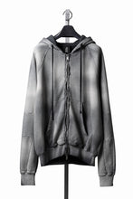 Load image into Gallery viewer, thom/krom RAGLAN SLEEVE ZIP UP HOODIE / SOFT COTTON SWEAT (GREY STONE WASH SPRAY)
