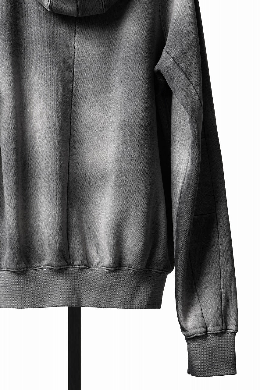 Load image into Gallery viewer, thom/krom RAGLAN SLEEVE ZIP UP HOODIE / SOFT COTTON SWEAT (GREY STONE WASH SPRAY)