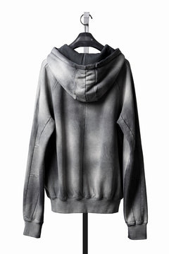 Load image into Gallery viewer, thom/krom RAGLAN SLEEVE ZIP UP HOODIE / SOFT COTTON SWEAT (GREY STONE WASH SPRAY)