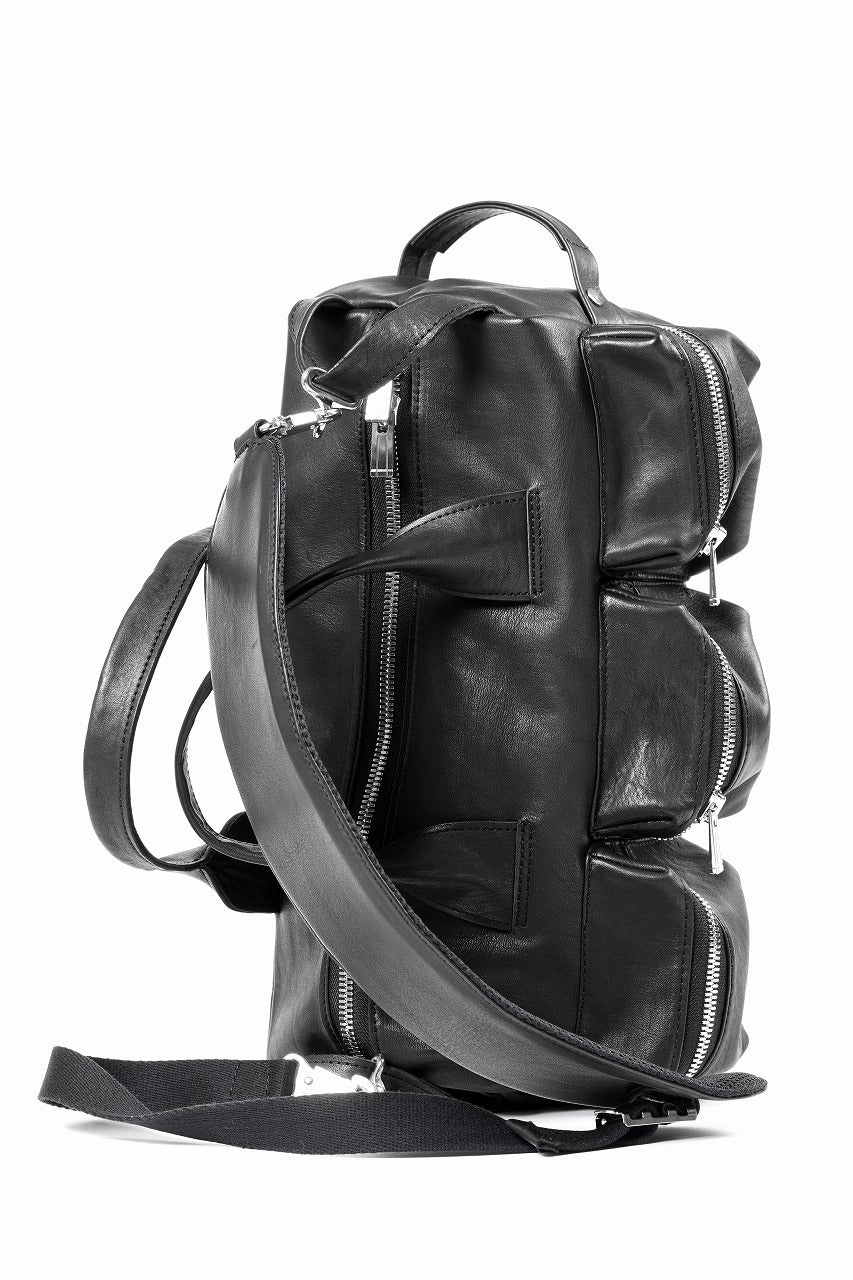 画像をギャラリービューアに読み込む, Portaille GP22 MILITARY BOSTON BAG / ROMA SOFT TANNED HORSE LEATHER (DEEP BLACK)