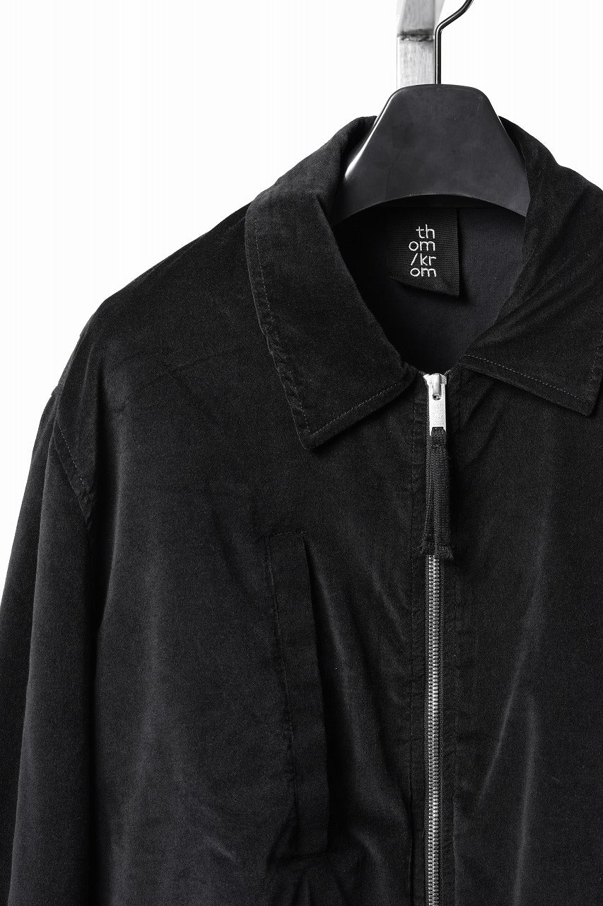 Load image into Gallery viewer, thom/krom TRUCKER JACKET / VELVET STRETCH (BLACK)