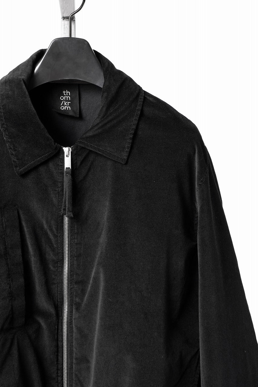 Load image into Gallery viewer, thom/krom TRUCKER JACKET / VELVET STRETCH (BLACK)