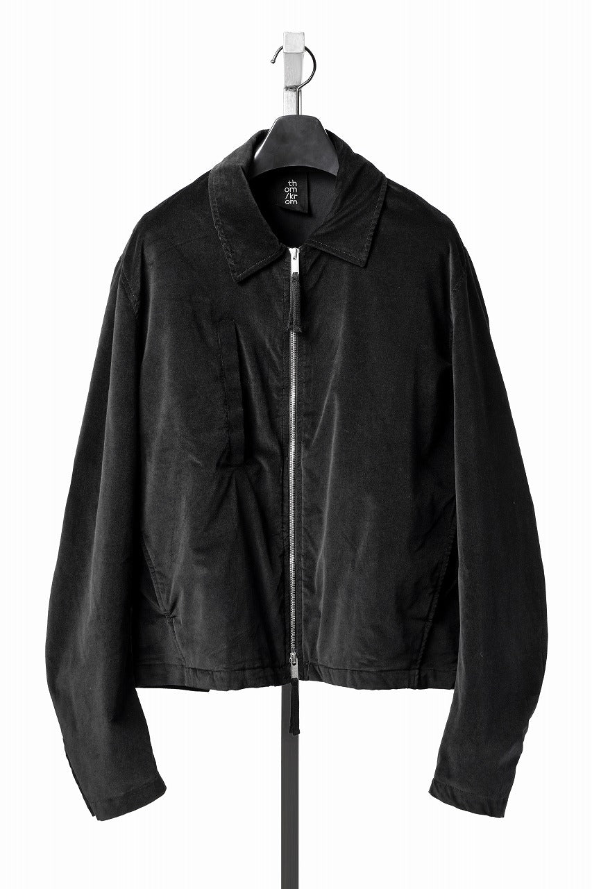 Load image into Gallery viewer, thom/krom TRUCKER JACKET / VELVET STRETCH (BLACK)