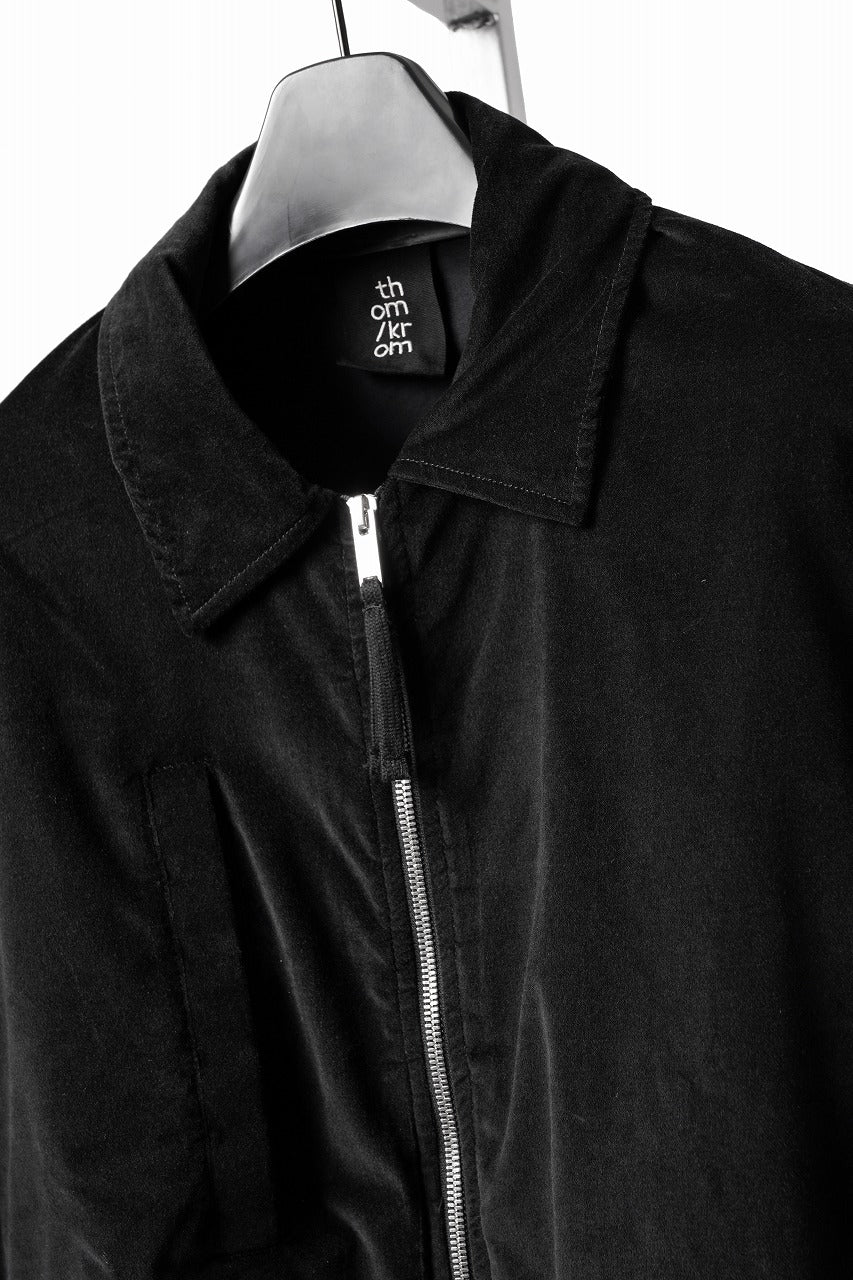 Load image into Gallery viewer, thom/krom TRUCKER JACKET / VELVET STRETCH (BLACK)