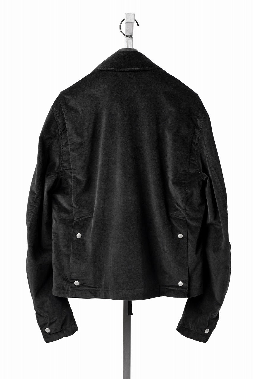 Load image into Gallery viewer, thom/krom TRUCKER JACKET / VELVET STRETCH (BLACK)