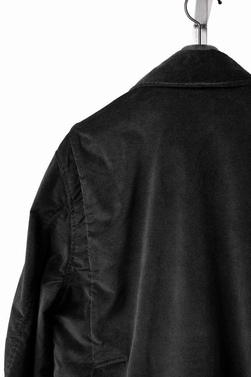 Load image into Gallery viewer, thom/krom TRUCKER JACKET / VELVET STRETCH (BLACK)