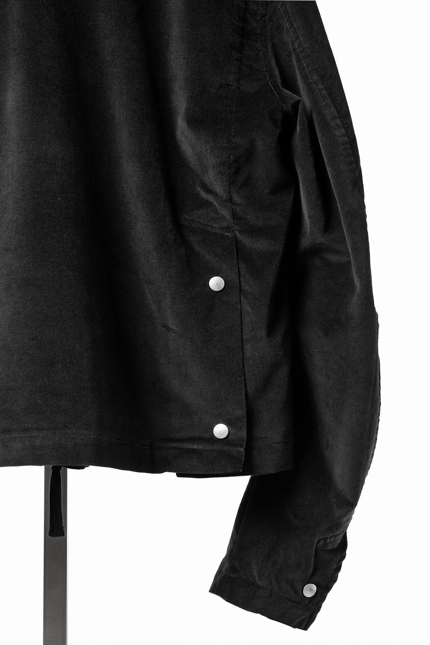 Load image into Gallery viewer, thom/krom TRUCKER JACKET / VELVET STRETCH (BLACK)