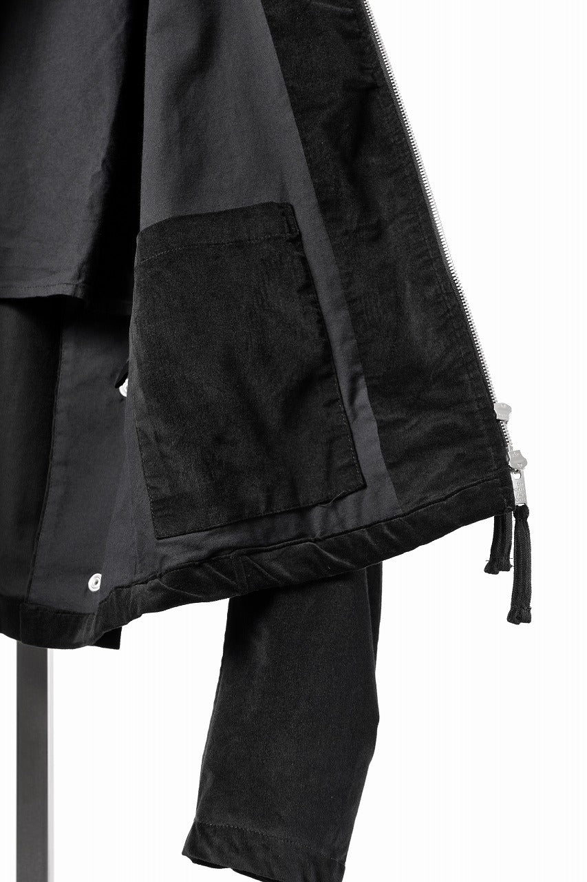 Load image into Gallery viewer, thom/krom TRUCKER JACKET / VELVET STRETCH (BLACK)