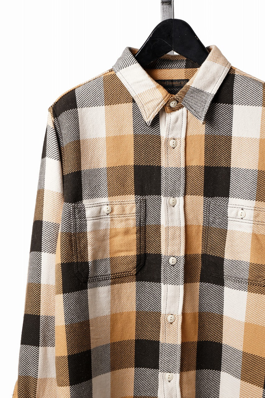Load image into Gallery viewer, FULLCOUNT FLANNEL WORK SHIRT / ORIGINAL COTTON CHECK (BEIGE)